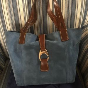 Dooney Bourke blue suede tote